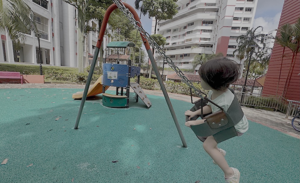 Family at playground